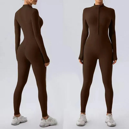 Combinaison zippee thermique polaire Cozellia - noir, vue face et dos